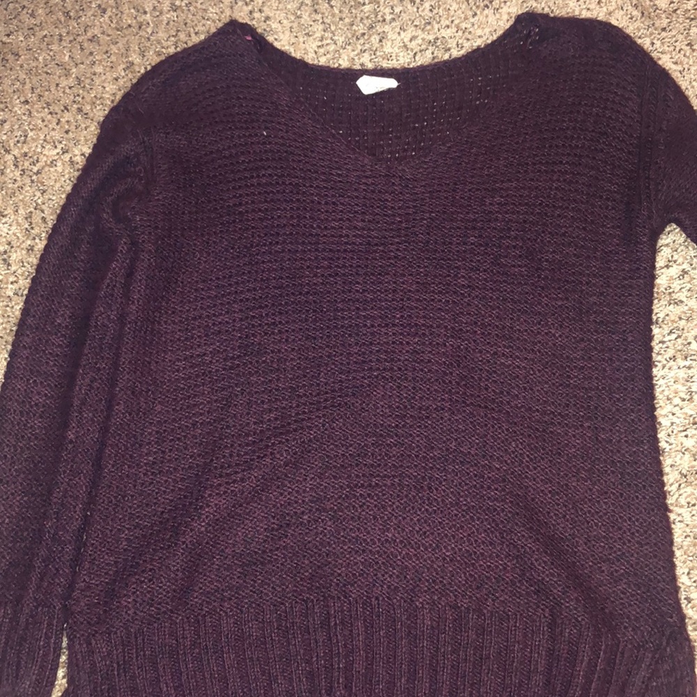 Burgundy and black sweater